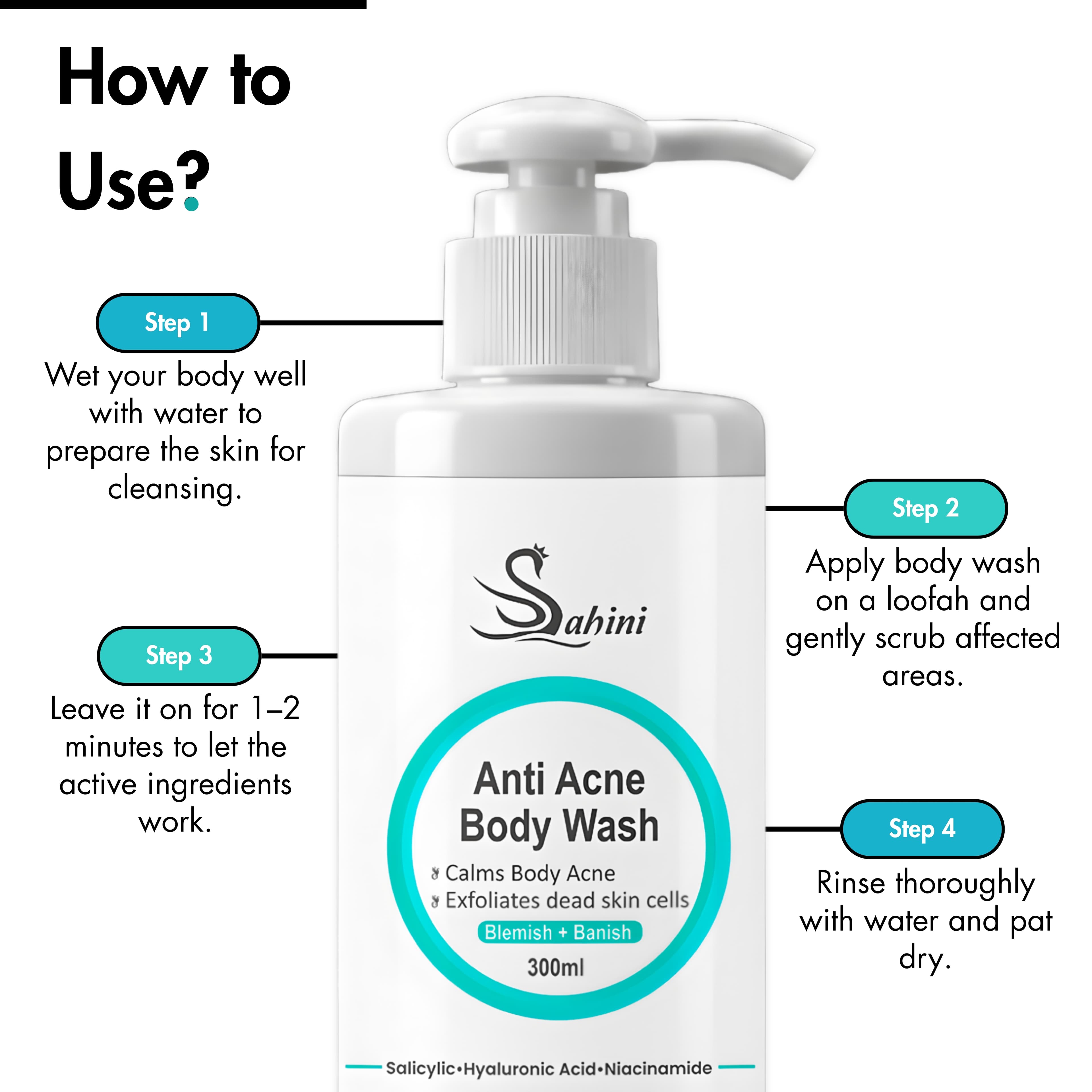 Sahini Anti-Acne Clarifying Body Wash 250ml Photo 5